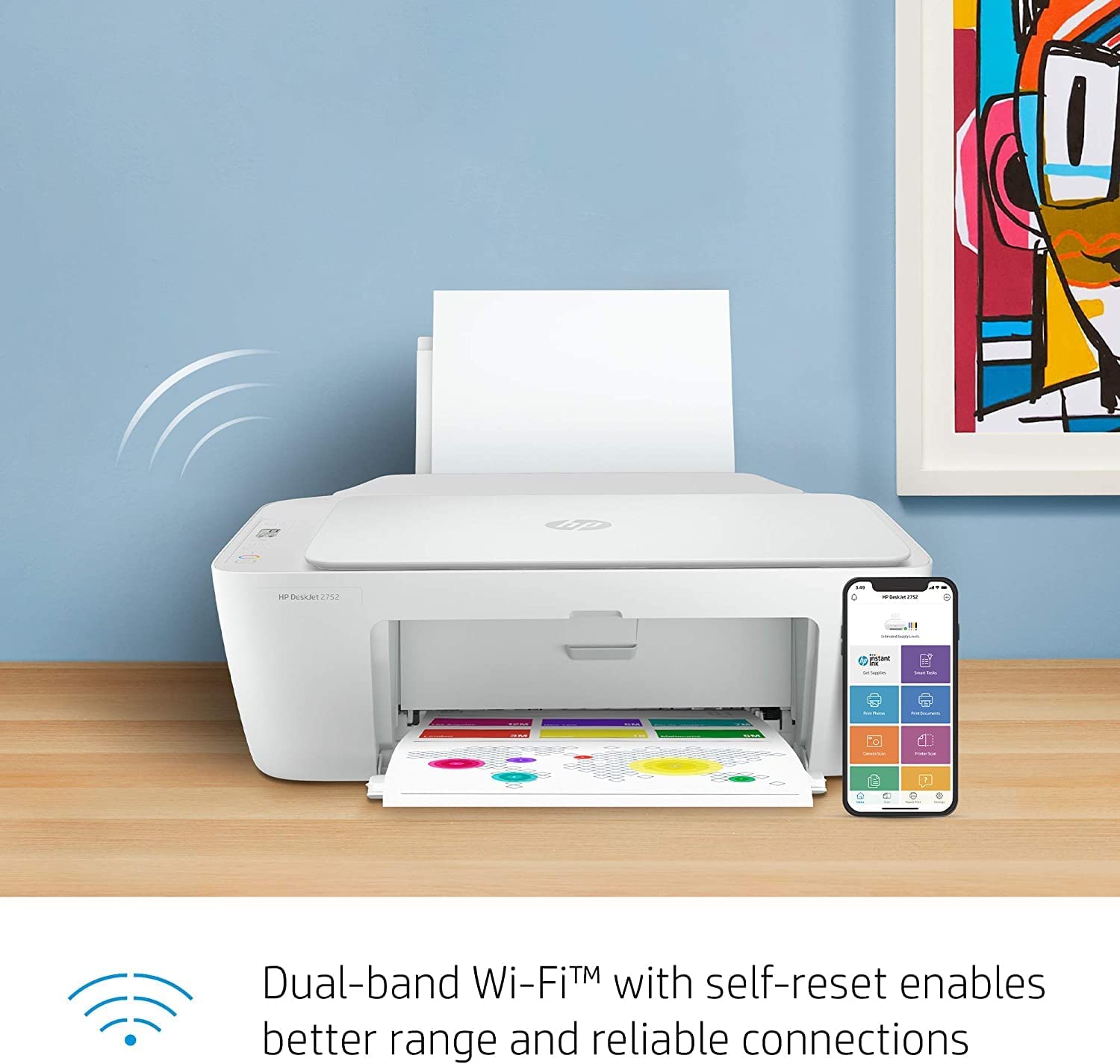 HP Wireless Color Inkjet Printer, Copy, Scan, Wireless USB Connectivity  Mobile Printing W Printer Cable Cinnamon