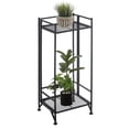 thumbnail image 3 of Pemberly Row Contemporary Two-Tier Tall Folding Black Metal Stand, 3 of 7