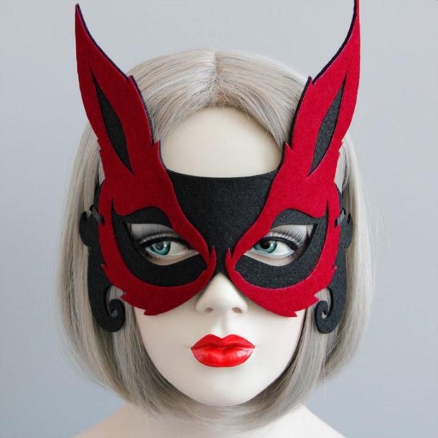 Máscaras de disfraces para mujeres Fiesta de baile de carnaval Máscaras de bola de media cara Decoración de vestido de fiesta de Halloween (estilo B) JAMW Sencillez