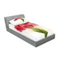 thumbnail image 2 of Ambesonne Flower Fitted Sheet & Pillow Sham Set, Watercolor Tulip Bouquet, Twin, Pink Coral Green, 2 of 2