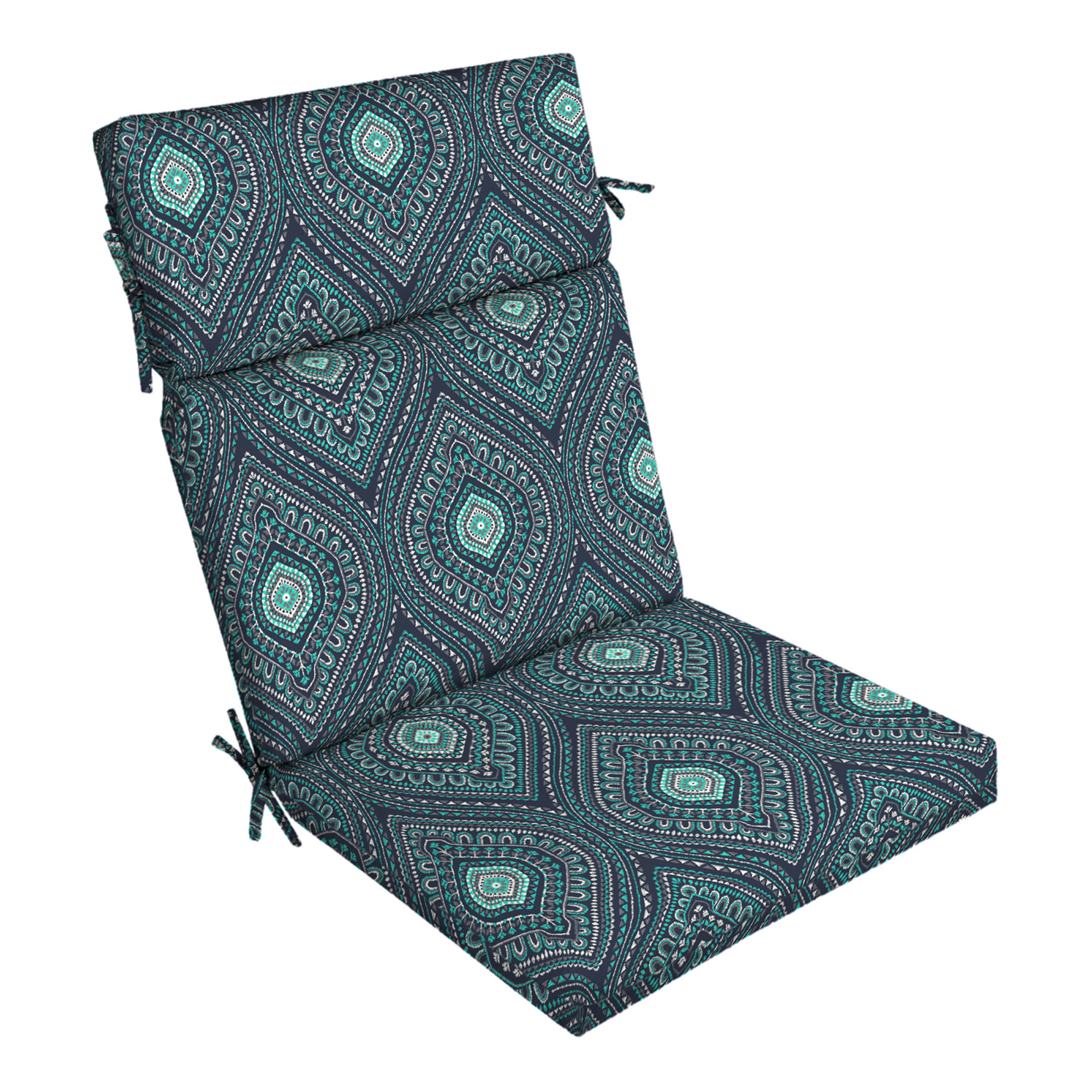 Better Homes & Gardens 44" L x 21" W Navy Medallion 1 Piece Outdoor Chair Cushion