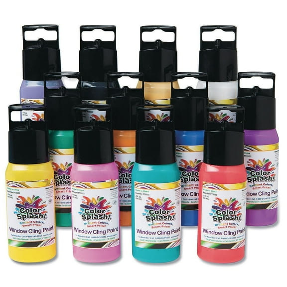 (Price/12 /Pack)Color Splash! Window Cling Paint, 2 oz.