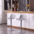 thumbnail image 3 of YOUNIKE Bar Stools Set of 2, PU Leather Bar Chairs, Swivel Sturdy Metal Base, Height Adjustable Counter Stools, Gray, 3 of 7