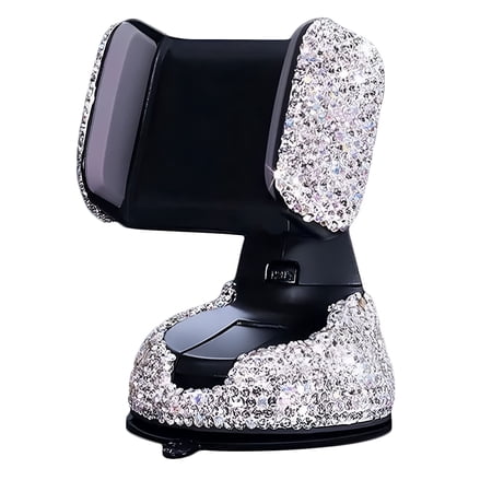 GJX 2026 New Bling Car Phone Holder Rhinestone Bling Crystal Car Phone Mount with One Base Universal Cell Phone Holder for Windshield and for Car,Truck,Suv,Office Desk