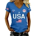 thumbnail image 2 of Women's 250 Anniversary Usa Shirt V-Neck 250 Years T-Shirt 1776-2026 Patriotic Shirts,4Th Of July Shirt for Women American Flag T-Shirt Stars and Stripes Graphic Tee Red White and Blue Summer Tops, 2 of 5