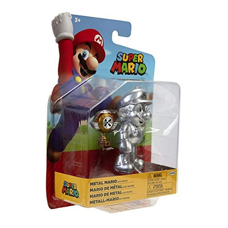 Nintendo Metal Mario with Trophy Action Figure Set, Super Mario 4