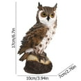 thumbnail image 3 of Statue en Résine Hibou Oiseau Jardin Sculpture Figurine pour Cour Extérieure (Gris), 3 of 10
