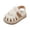 Beige, variant on WUANDIXFA Girls Leather Soft Closed Toe Princess Flat Shoes Summer Sandals(Toddler/Little Kid) (Beige, 4)