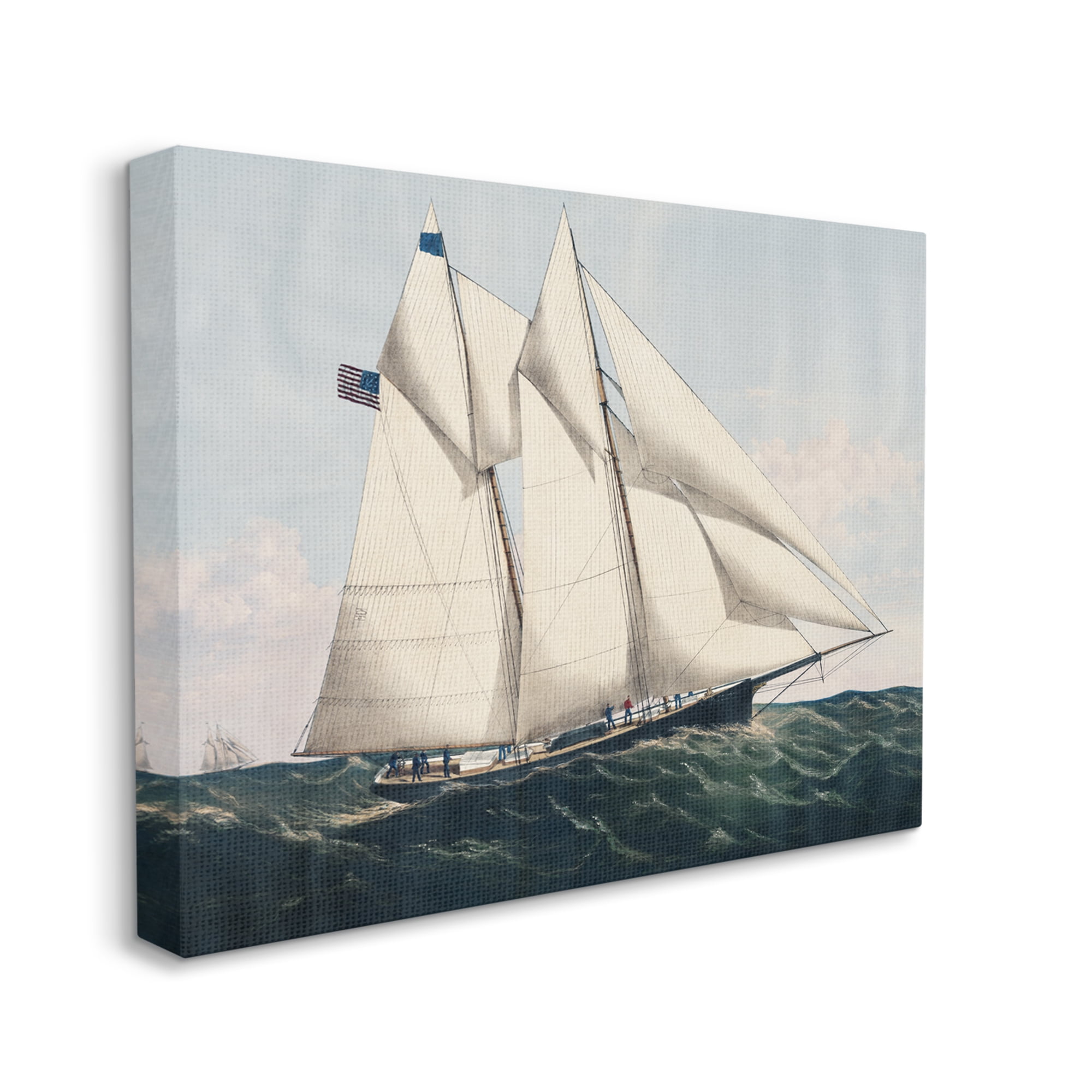 Stupell Industries Vintage Nautical Yacht Transportation Painting Gallery Wrapped Canvas Print Wall Art, 30 x 24