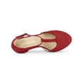 thumbnail image 4 of BLISSFUL STEP Chaussures pour Femmes Bout Rond Talon Aiguille Sandales à Bride en T Rouge 7, 4 of 7