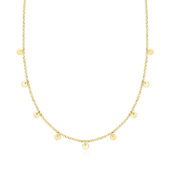 Pure Collection by Ross-Simons Italian 18kt Gold Over Sterling Disc Station Necklace, Women's, Adult
