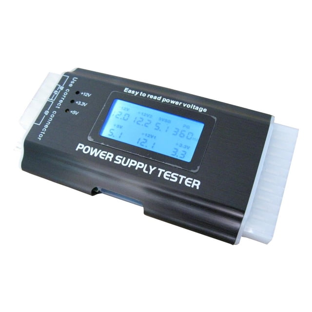 Graflsoa Testeur d'Alimentation Compact LCD pour Connecteurs ATX, SATA, IDE et PCI-E - Noir SD-LCDT03