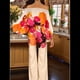 thumbnail image 5 of Conjunto de Dos Piezas Holgado de Otoño para Mujer, con Hombros Descubiertos, Estampado, Larga, Informal, para Salir, Pantalones Anchos Color Naranja XXL, 5 of 7