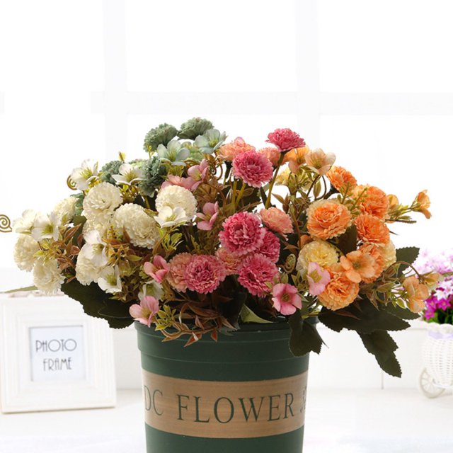 Simulation Artificial Carnations Flowers Plant Bouquet Table Home Office Decor