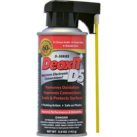 DeoxIT D5S-6 Spray, More Than A Contact Cleaner, 142g, Integrated Straw