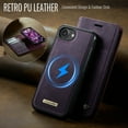thumbnail image 2 of ELEHOLD Magnetic Detachable Wallet Case for iPhone 16e, Shockproof Faux Leather Stand RFID Card Slots Detachable Mag-Safe Magnetic Case Cover,Removable Back Shell,Purple, 2 of 12
