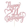 thumbnail image 3 of Adorno para Pastel AROKIPPRY Brillo Oro Rosa 21º Cumpleaños, 3 of 8