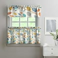 thumbnail image 3 of Colorful Small Leaves Kitchen Curtains and Valances Set-3 Piece Kitchen Curtains Sets with Valance for Windows Rod Pocket Machine Washable Kitchen Decor(54"x18"+2x27.5"x24"), 3 of 5