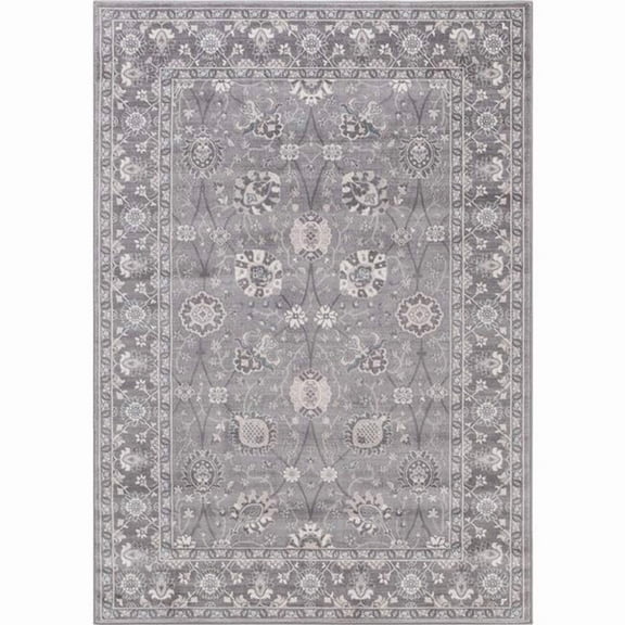 Concord Global Trading Concord Global Lara Val Area Rug Grey 2'7" x 4' 3' x 5' Rectangle