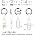 thumbnail image 3 of un Cble Lightning Court Blanc Porte-cls Usb C Cble De Charge Multiple Pour Iphone Android Cble De Chargeur Portable Magntique Pour Samsung Galaxy, 3 of 5