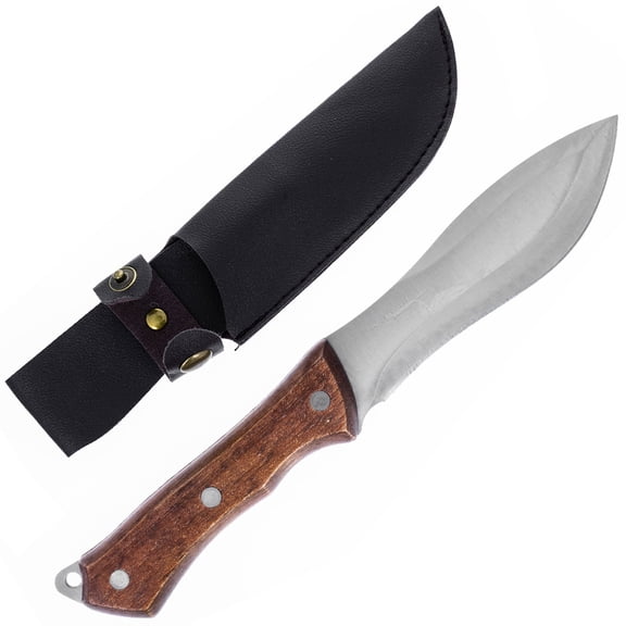 ASR Outdoor 9 Inch 440 Stainless Steel Recurve Full Tang Fixed Blade Knife with Sheath, 4.25 Inch Blade