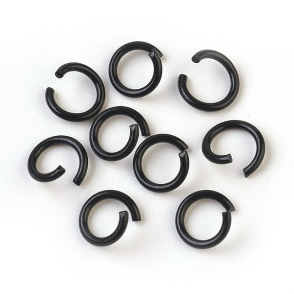 300pcs Iron Jump Rings Open Jump Rings Black 17 Gauge 8~8.5x1.2mm Inner Diameter: 5~6mm