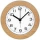 thumbnail image 2 of Reloj despertador redondo de madera de 3 pulgadas con números arábigos, sin ticki, 2 of 5
