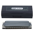 thumbnail image 1 of Yazoeia 10‑Hole Harmonica Blues A Key Harp Wind Musical Instrument Beginner Practice KS‑10BHBlack YQ320-7110, 1 of 13