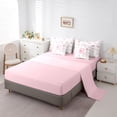 thumbnail image 5 of Castle Fairy Pink Bow Letter R Bedding Comforter Set 7 Pieces for Girls,Ribbon Bowtie Princess Full Bedding Set,Pink Reversible, 5 of 7