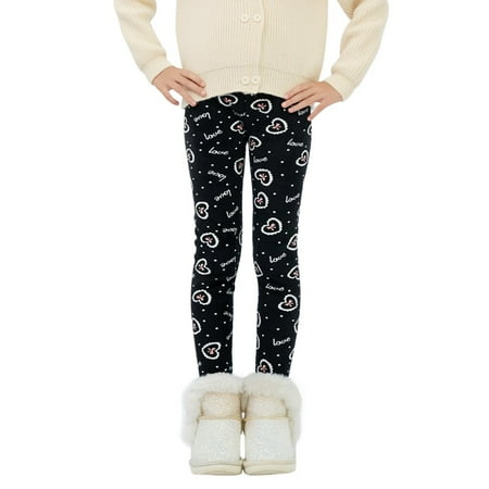 

GYRATEDREAM Girls Fleece Leggings Toddler Warm Winter Leggings for Girls in 2-13 Years Fleece Pants Girls