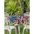 thumbnail image 2 of Outdoor Tablecloth with Umbrella Hole and Zipper, Plaid Gnomes Christmas Round Table Cloth 54 Inch Waterproof Tablecloth, Xmas Ball Gifts Snowflake Picnic Table Cover for Patio Camping, 2 of 7