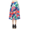 thumbnail image 3 of White Mark Women's Leaf Print Vintage Flared Midi Skirt, 3 of 6