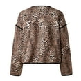 thumbnail image 5 of Leopard Lightweight Quilted Jackets For Women Open Front Long Sleeve Crewneck Cropped Jacket Outwear Long Dress Jacket Womens Wool Duster Coat 3xl Womens Tops plus Size plus Size Coats for Women plus, 5 of 8