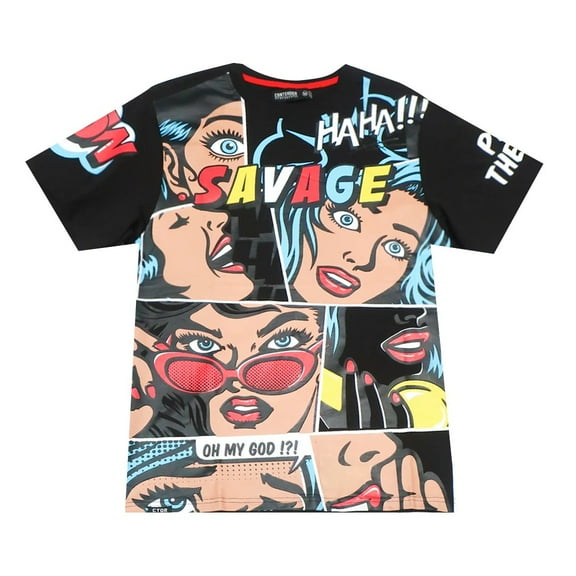 Contender CTDR Streetwear Men's T-Shirt Savage Comic Pop Art Short Sleeve Tee (Medium, Black)
