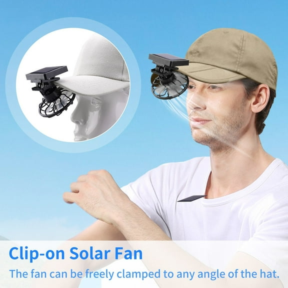 Elegant Choise Outdoor Solar Fan USB Rechargeable Mini Cooling Fan Clip On Desk Baby Stroller