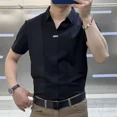 thumbnail image 4 of Camisas para hombre Camisa negra de manga corta para hombre de negocios Hipster Novedades en moda Hombre 2024 Trendyol Elegante I Asia Tops Estética Venta, 4 of 5