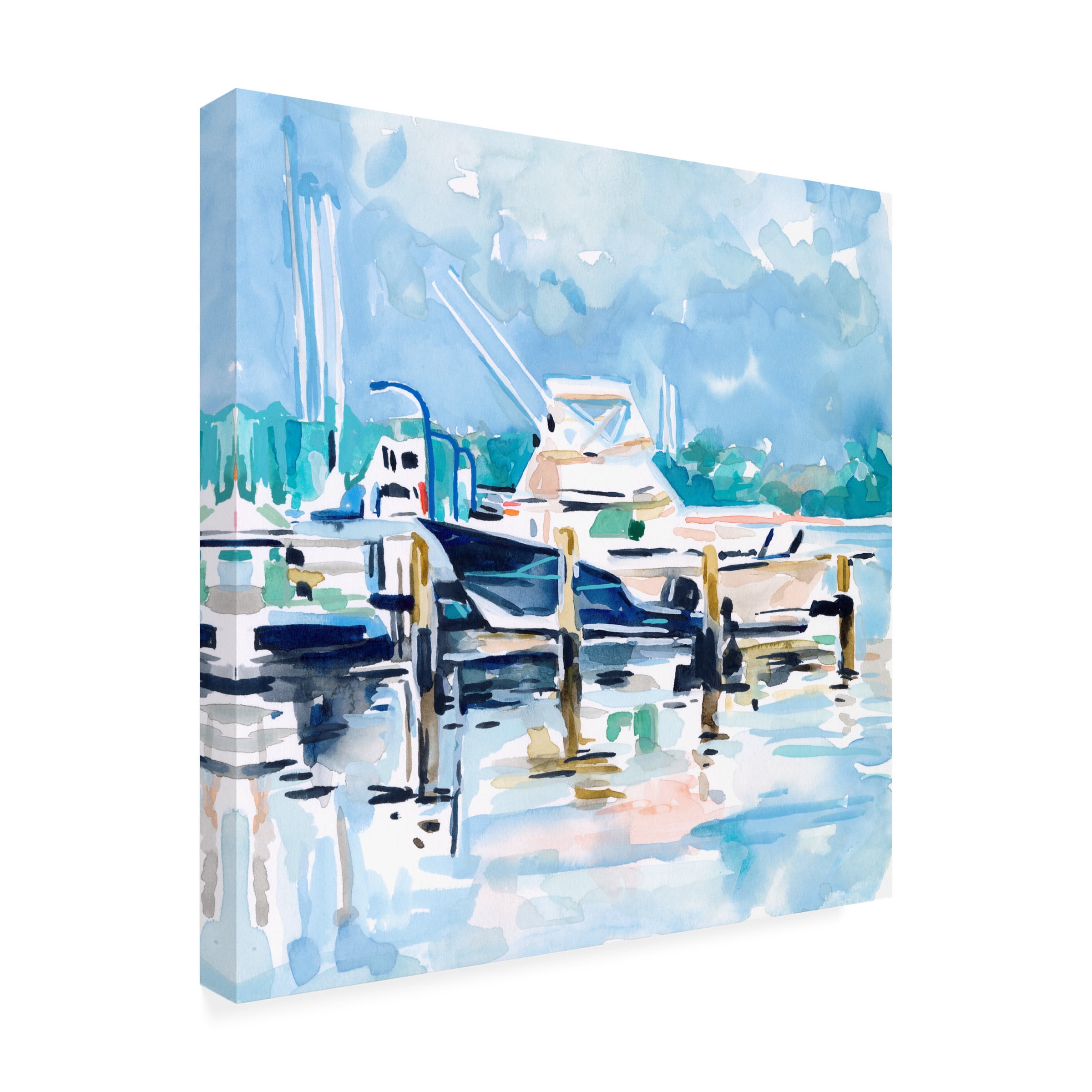 Emma Scarvey 'Watercolor Marina II' Canvas Art