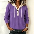 thumbnail image 2 of yillto Womens Sweater Hooded Knit Long Sleeve Sweatshirt Plus Size V Neck Loose Fashion Casual Tops, 2 of 5