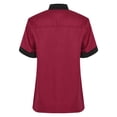 thumbnail image 2 of YONGHS Unisex Men Women Short Sleeves Hotel Kitchen Chef Jacket Restaurant Uniform Workwear Wine Red-A M, 2 of 7