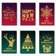 thumbnail image 1 of Juego de tarjetas navideñas - Paquete de tarjetas navideñas con hojas doradas - Diferentes diseños para un fácil almacenamiento - Tarjetas de felicitación sueltas de Año Nuevo, 1 of 5