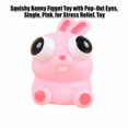 thumbnail image 2 of Squishy Bunny Squeeze Toy with Pop-Out Eyes, Single, Pink, for Relaxation, Toy, 2 of 3
