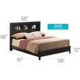 thumbnail image 3 of Neo-Classical Full Bed - Black Wood Frame, 81"W x 58"D, Slat Support, Easy Assembly, Modern Bedroom Furniture, 3 of 3