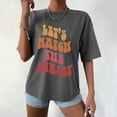 thumbnail image 3 of Tunic Tees for Women Casual Letter Print Tops Shirts Teen Gilrs Oversize Short Sleeve Funny Tunic Round Neck Blouses, 3 of 5