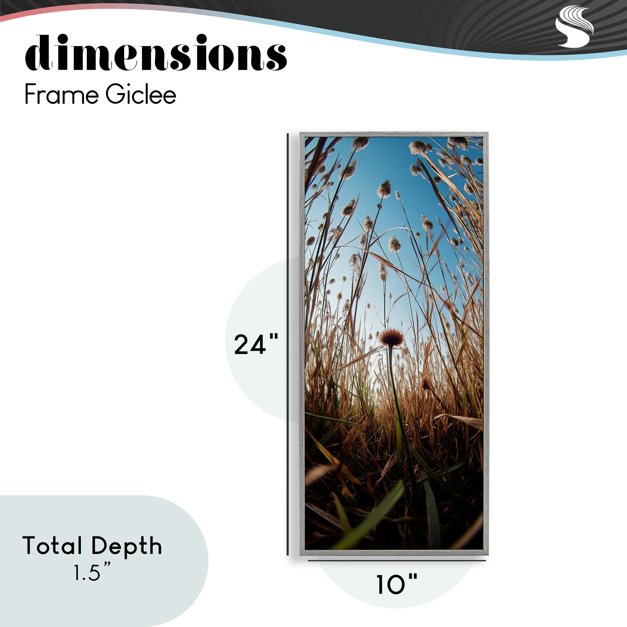 Daydream Botanical Meadow Gray Framed Giclee Art, design by Decent Exposures