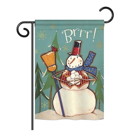 Breeze Decor BD-WT-G-114159-IP-BO-DS02-US 13 x 18.5 in. Seasonal Winter Wonderland Impressions Decorative Vertical Garden Flag - Winter Snowman Brrr Winter