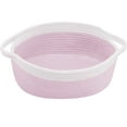 thumbnail image 1 of Xiao Hua 2 cestas tejidas pequeñas, bonitas cestas de cuerda para almacenamiento en el dormitorio, cestas para juguetes de perros y gatos, cestas de regalo decorativas vacías con asas, color rosa, 1 of 5