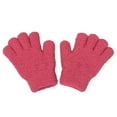 thumbnail image 2 of Kids Candy Color Solid Plush Gloves, Soft Fleece Lined Winter Gloves for Children, Warm Elastic Cuff Gloves for School and Play, Fun Colorful Toddler Mittens Hot Pink, 2 of 3