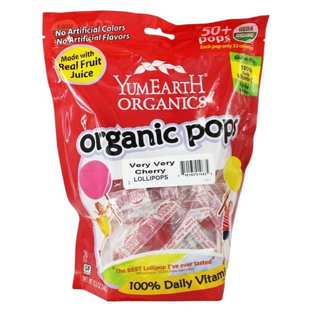 UPC 810165010635 product image for Yummy Earth Organic Lollipops Very Very Cherry 12. 3 oz. family size bag approxi | upcitemdb.com