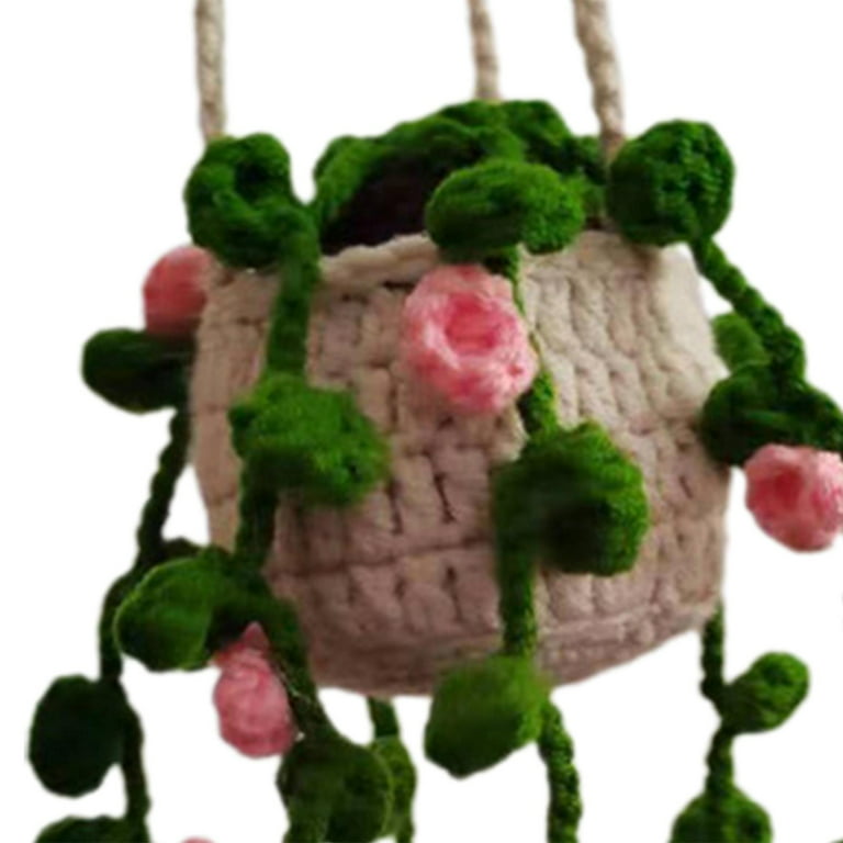 Car Decor, Car plant, Crochet Strawberry Plants, Crochet Hanging