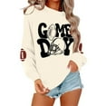 thumbnail image 2 of Crew Neck Sweatshirts Women Hoodless Design Casual Lightweight Sweaters Loose Fit Printed Long Sleeve Pullover Tops Comfy Fall Winter Outfits Clothes, 2 of 5